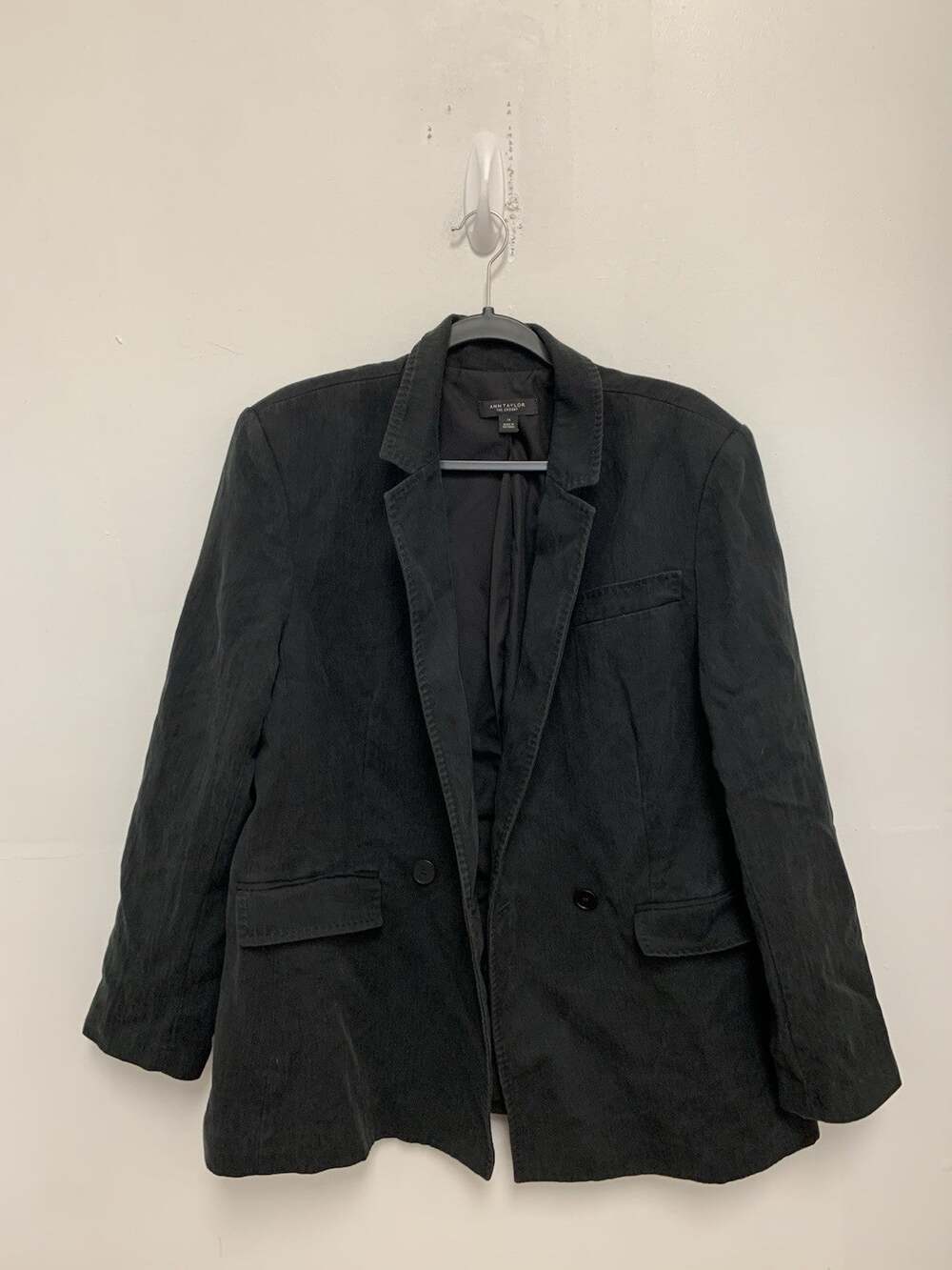 ANN TAYLOR BLACK CROSBY BLAZER JACKET SZ 14